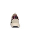 Beige sneakers met zwarte en fluffy details