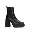 Zwarte leren Chelsea boots met plateau hak