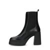 Zwarte leren Chelsea boots met plateau hak