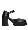 Zwarte gesloten pumps met plateauzool