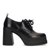Zwarte veterpumps met plateauzool