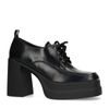 Zwarte veterpumps met plateauzool