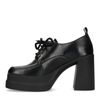 Zwarte veterpumps met plateauzool