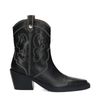 Zwarte leren cowboylaarzen met off white sierstiksels