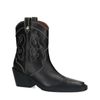 Zwarte leren cowboylaarzen met off white sierstiksels