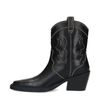 Zwarte leren cowboylaarzen met off white sierstiksels