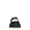 Zwarte plateau loafers met witte details