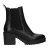 Zwarte korte leren chelsea boots met hak