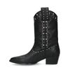 Zwarte cowboylaarsjes met zilverkleurige studs