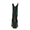 Zwarte cowboy enkellaarsjes met metallic groene details