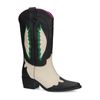 Zwarte leren cowboylaarzen met off white details
