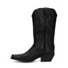 Zwarte leren cowboylaarzen