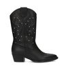 Zwarte cowboy enkellaarsjes met studs