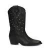 Zwarte cowboy enkellaarsjes met studs