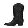 Zwarte cowboy enkellaarsjes met studs