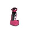 Roze satijnen pumps met enkelbandje