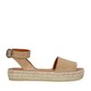 Beige suède plateau sandalen
