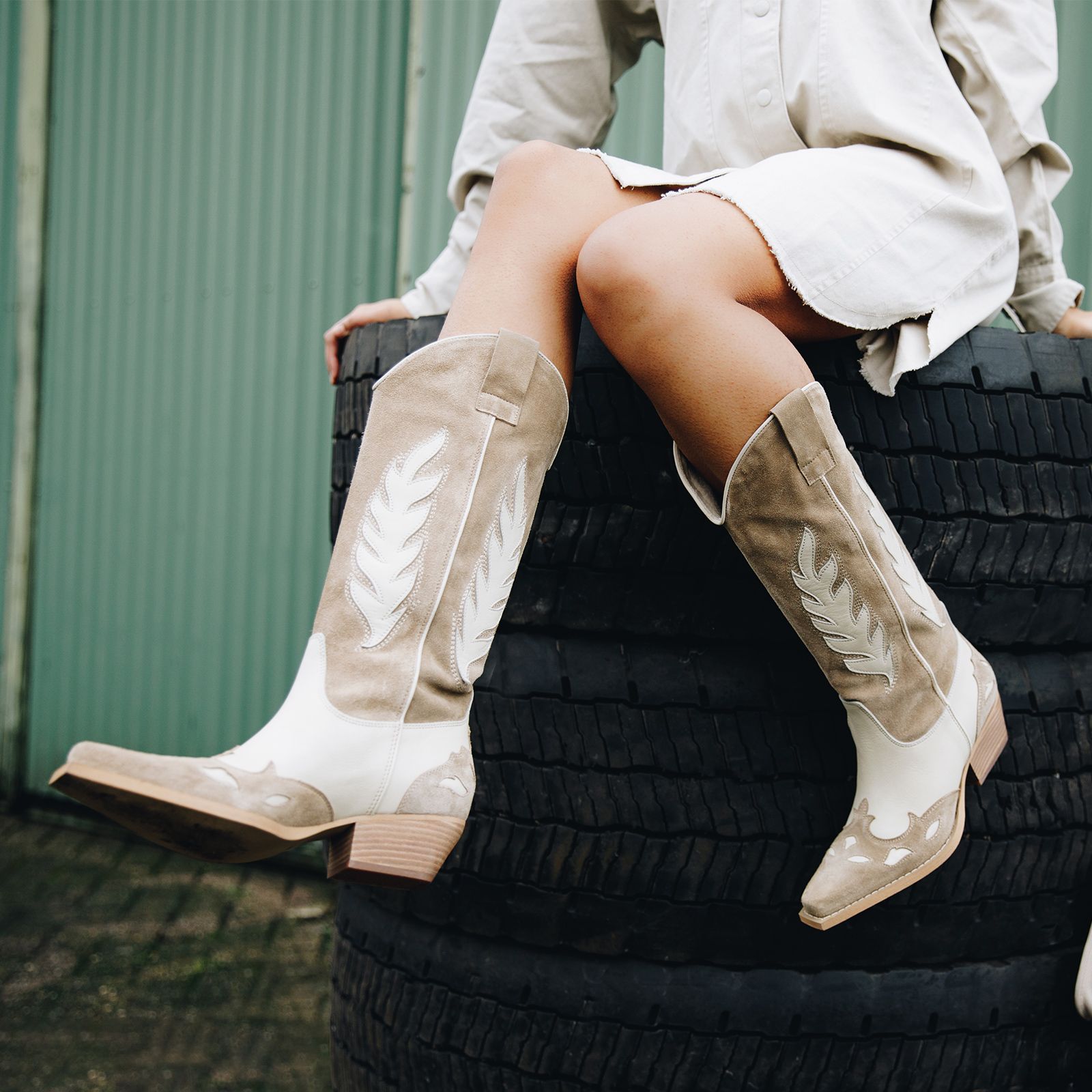 off white cowgirl boots