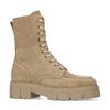 Beige suède veterlaarsjes