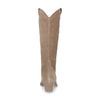 Beige suède cowboylaarzen met stiksels