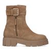 Beige suède enkellaarsjes met gesp