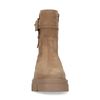 Beige suède enkellaarsjes met gesp
