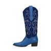 Blauwe suède cowboylaarzen