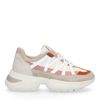 Grijze dad sneakers met roze details