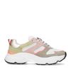 Groene sneakers met oranje details