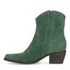 Groene suède lage cowboylaarzen
