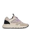 Beige sneakers met lila details