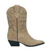 Taupe suède western laarsjes met zwarte stiksels