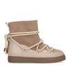Beige suède veterboots met imitatiebont