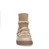 Beige suède veterboots met imitatiebont