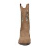 Taupe cowboy enkellaarsjes met metallic details