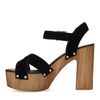 Zwarte suède sandalen met hak