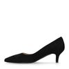 Zwarte suède pumps met kitten heel