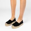 Zwarte suède plateau espadrilles