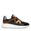 Zwarte sneakers met bruine details