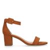 Cognac sandalen met hak