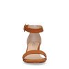 Cognac sandalen met hak