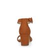 Cognac sandalen met hak