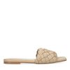 Beige slippers met brede gevlochten band