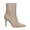 Beige enkellaarsjes met naaldhak