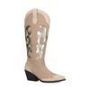 Beige cowboylaarzen met metallic details