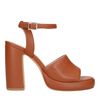Bruine sandalen met hoge hak