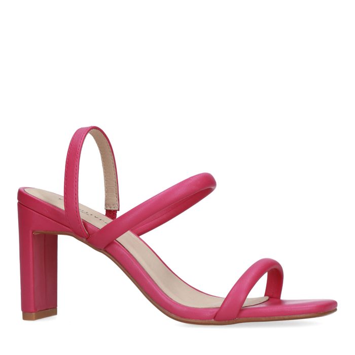 Roze sandalen met rechte hak