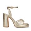 Goudkleurige platform sandalen met hak