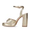 Goudkleurige platform sandalen met hak