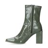 Khaki enkellaarsjes met lak look